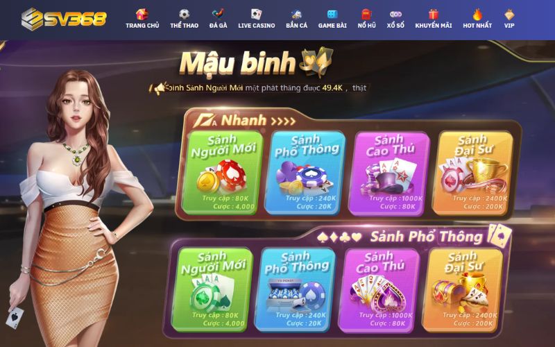 Giới thiệu về game Mậu Binh Online SV368