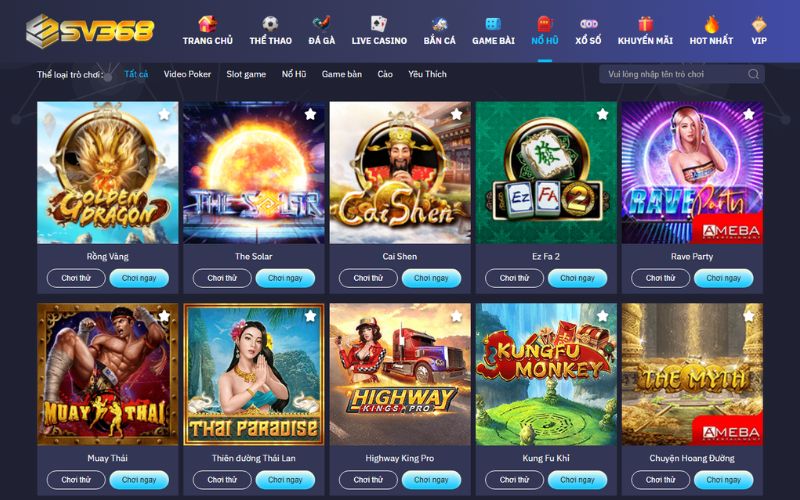 Những Điểm Hấp Dẫn Khi Chơi Nổ Hũ SV368